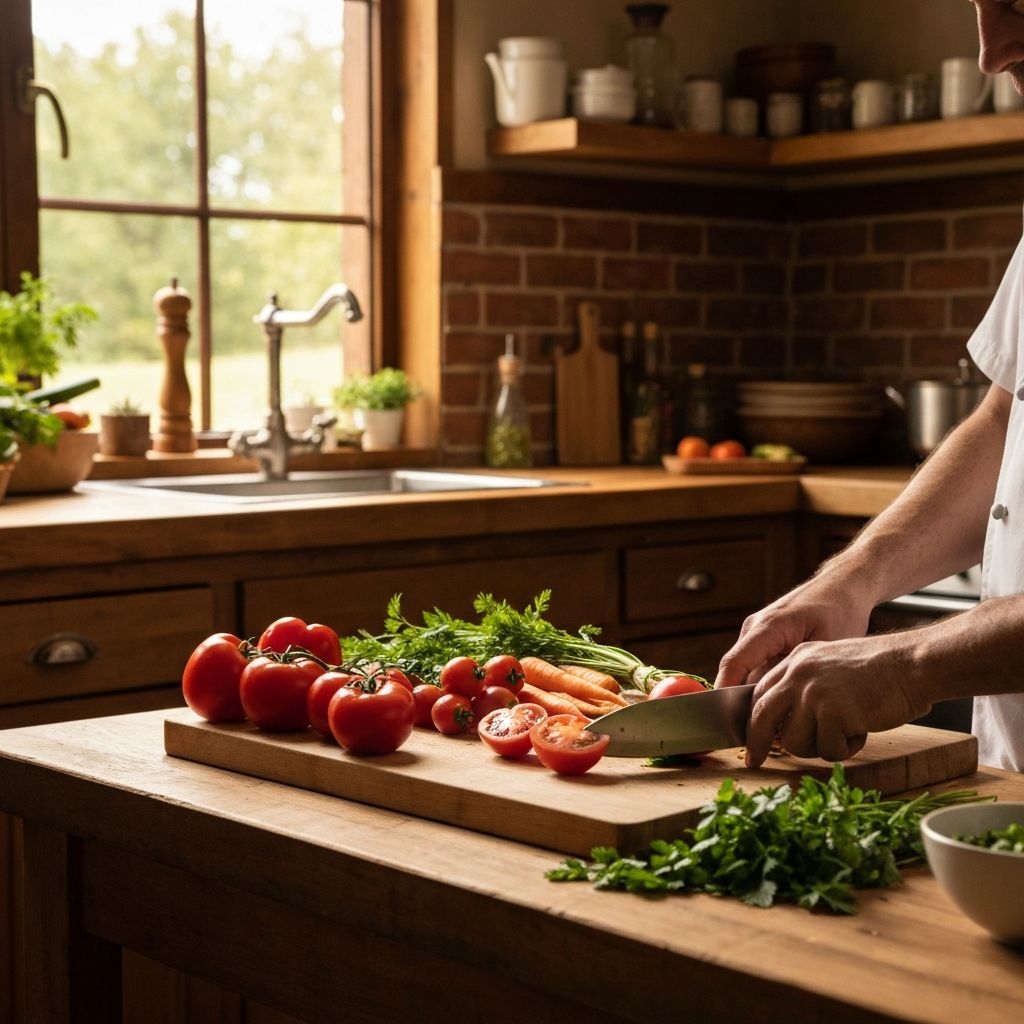 Fresh vegetables being prepared